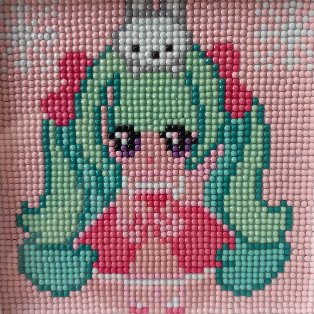 Kawaii Anime Girl With Bunny Framed Diamond Art Picture